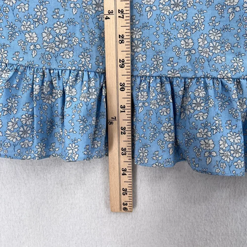 THE VAMPIRES WIFE The Cry Baby Ruffle Dress Womens US 14 Blue Floral Print Mini - Picture 15 of 15